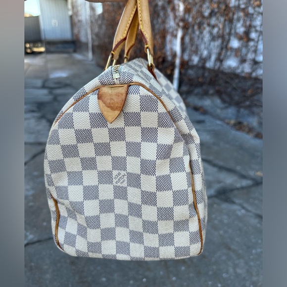 Louis Vuitton LV Hand Bag Speedy 30 White Damier Azur - Picture 3 of 16